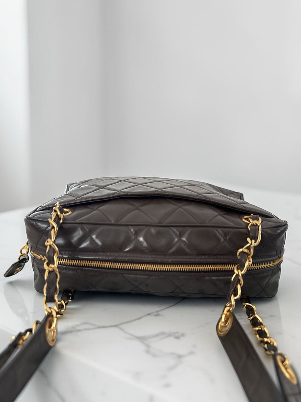 CHANEL Vintage Brown Quilted Lambskin Camera Bag Series 4 - Picture 7 of 16